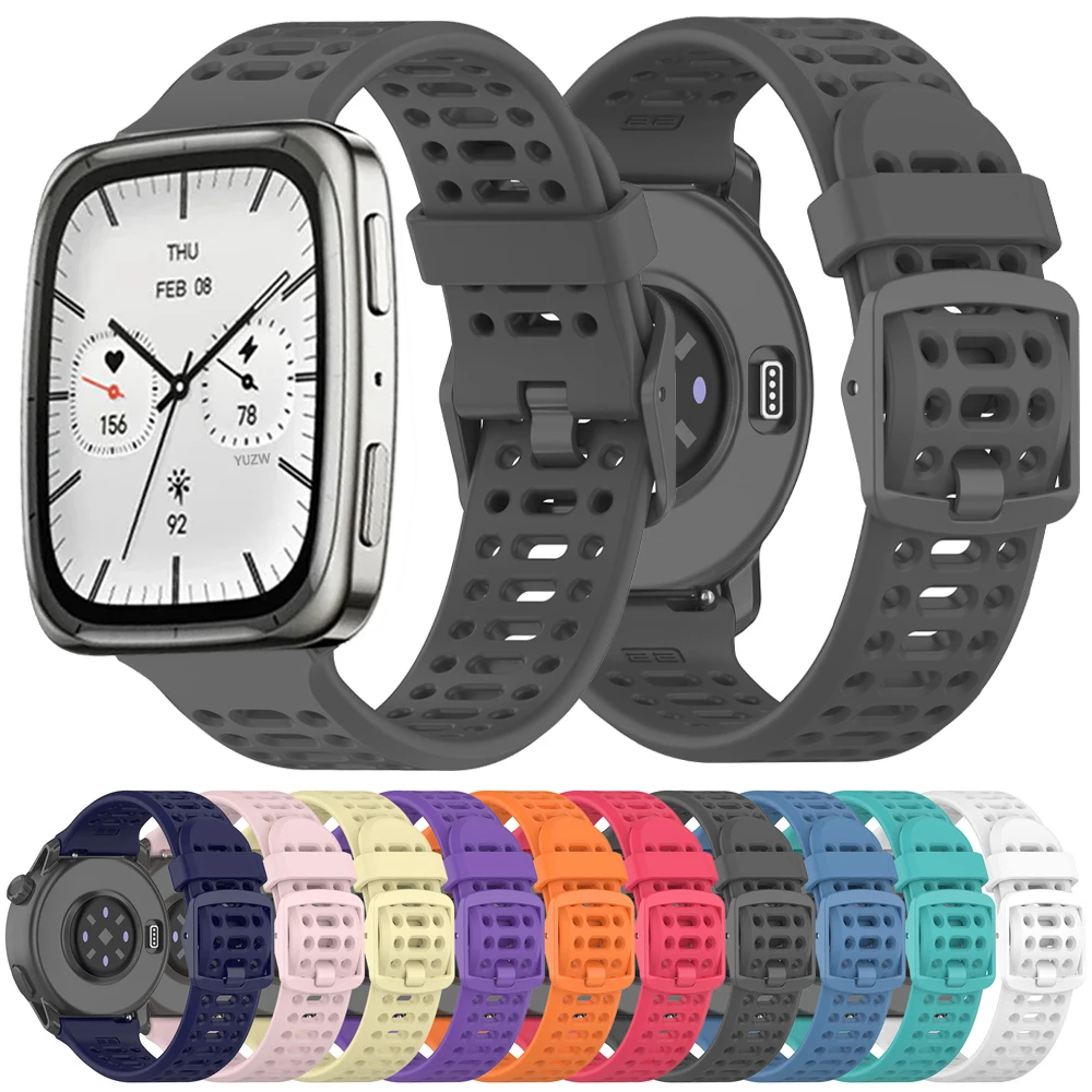 Correa de reloj de 20mm para Amazfit Active 2 Square 44mm Smartwatch pulseras de silicona para Xiaomi Haylou LS02 correa de reloj