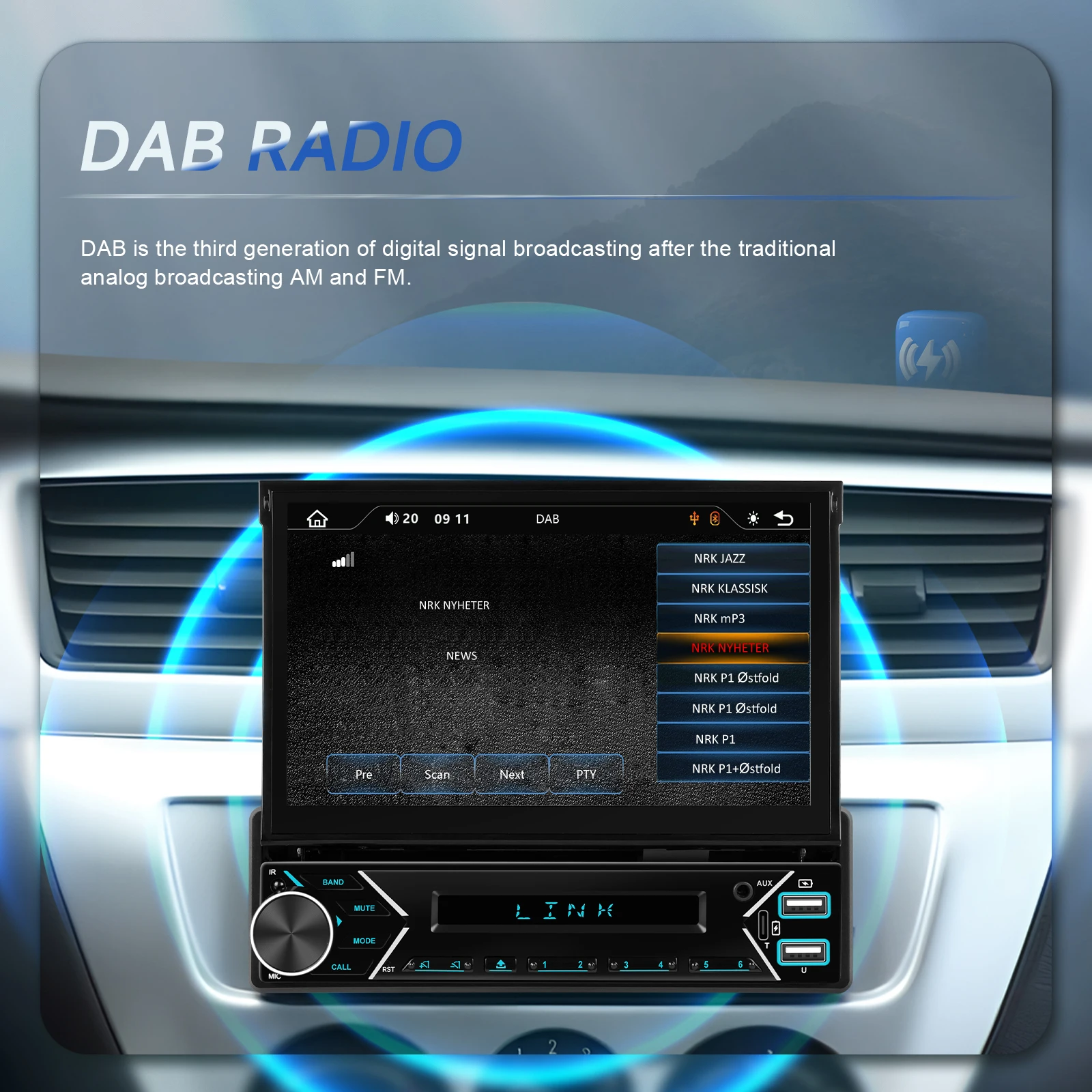 Camecho 1 Din راديو السيارة 7 "شاشة قابلة للسحب تلقائي Autoradio Carplay اللاسلكية أندرويد السيارات DAB راديو عجلة القيادة التحكم ستيريو