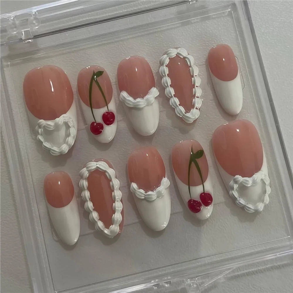 3D 조각 프렌치 케이크 크림 네일 실리콘 몰드 귀여운 크림 체인 투명 네일 템플릿 실리콘 조각 쥬얼리 네일 몰드