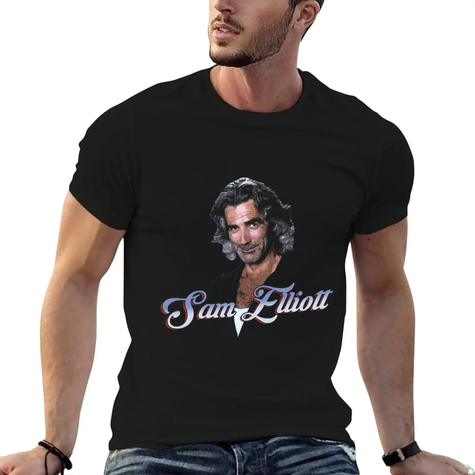 

Sam Elliott T-Shirt tees funny costumes vintage plain t shirts for men cotton