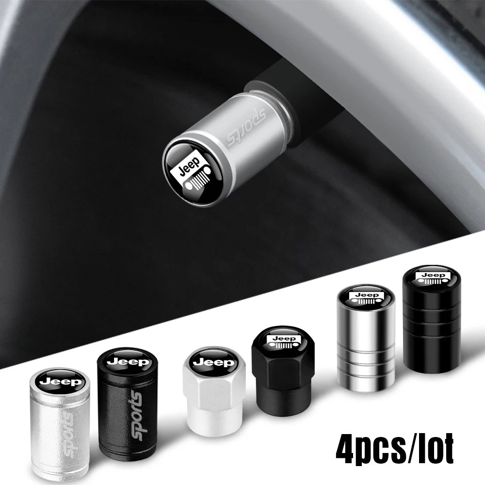 4 قطعة سيارة معدنية عجلة الإطارات صمام الهواء الجذعية غطاء تغليف ل جيب رينيجيد رانجلر JK جراند شيروكي WK روبيكون ليبرتي باتريوت Kl KJ