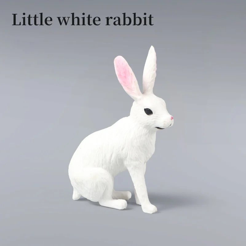 لعبة حيوانات نموذجية محاكاة لطيفة تعليمية - شخصية حيوانات على شكل أرنب أرنب أركتيكي من مادة PVC لتزيين الأطفال #4