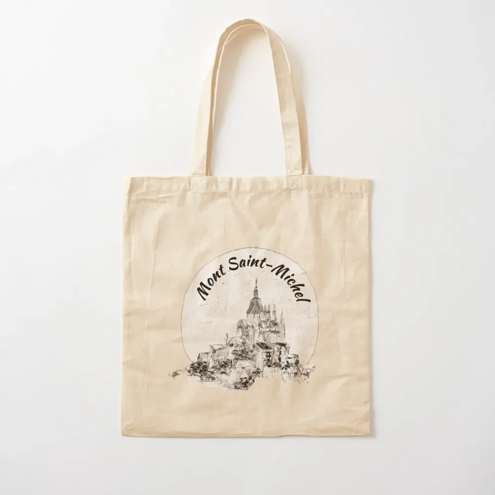 Mont Saint-Michel, edited oil painting by Marina Daniluka Tote Bag Gift bags female bag custom bags Women's bag