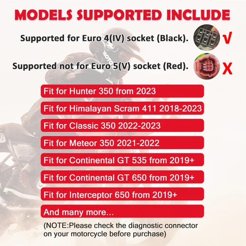 Imagen 2 del producto Para Royal Enfield Cable de diagnóstico OBD2 de 6 pines para Hunter 350/Himalayan/Classic 350/Meteor 350 Cable de diagnóstico OBD de motocicleta