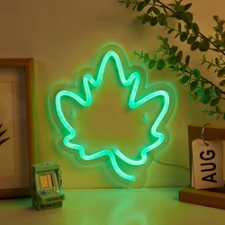 Chi-buy LED Neon Maple USB Powered Neon Signs Night Light 3D Wall Art Bedroom Living Room Decor Lamp