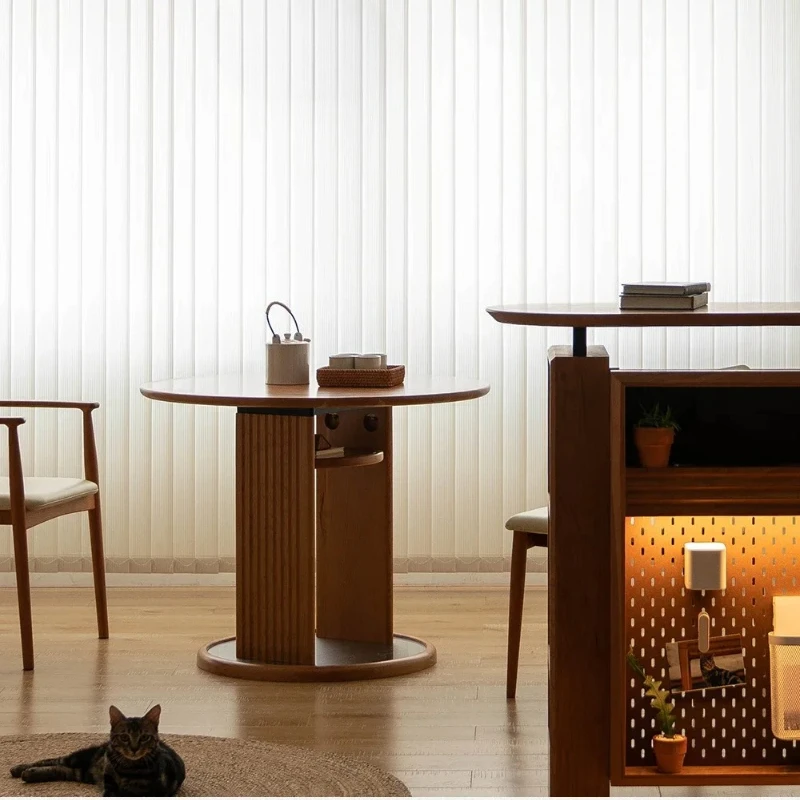 

Круглый обеденный стол X-S Cherry из массива дерева, маленький столик для небольшой квартиры, простой домашний стол