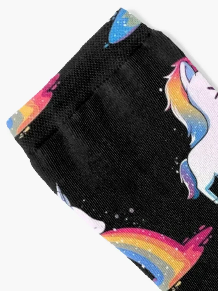 Unicorn Puking Rainbow Socks ankle hiphop cool happy Luxury Woman Socks Men's