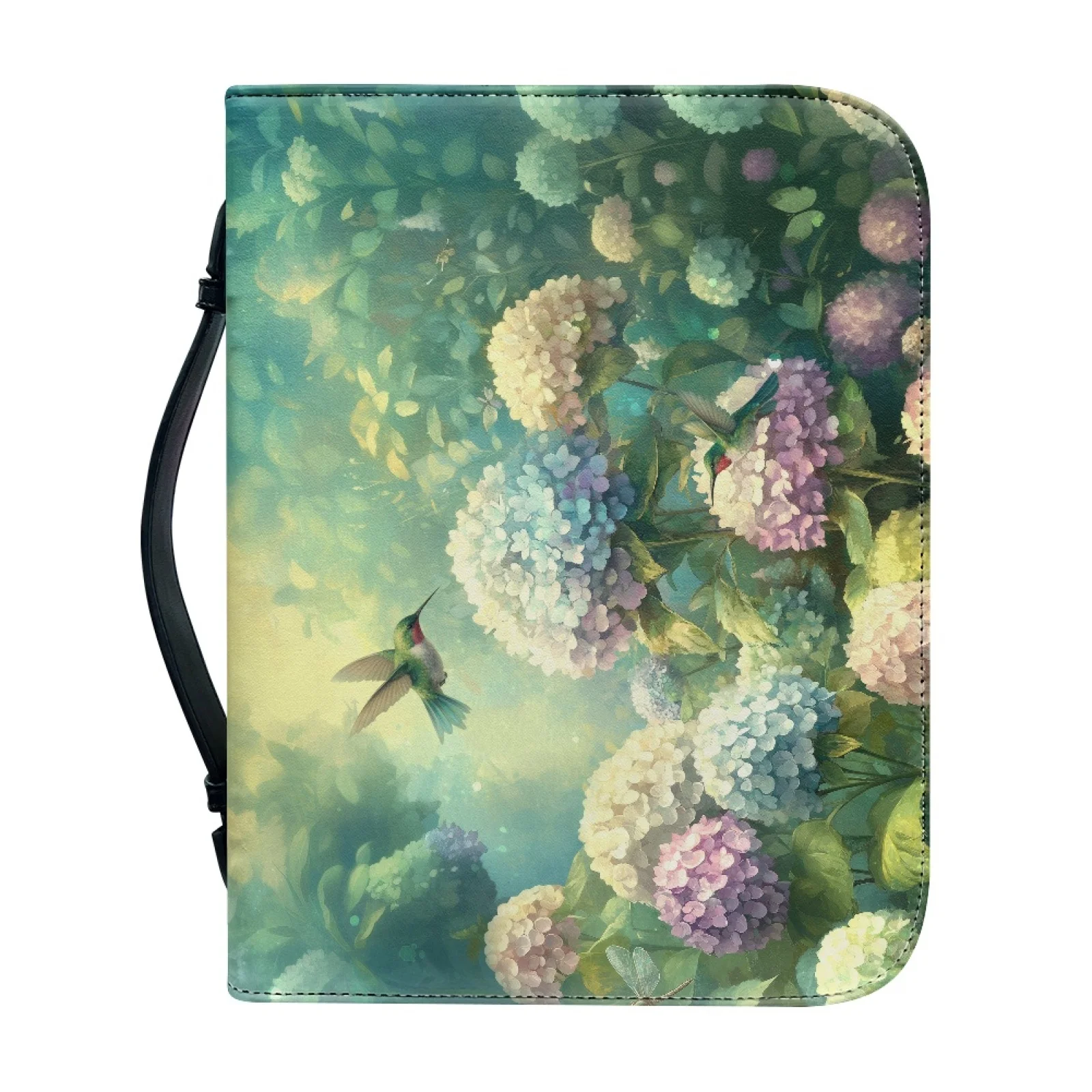 XIXIRIMIDO Hydrangea Portable Bible Cover for Church Bible Study, PU Leather Protective Bible Case New Arrival 2026 Collection