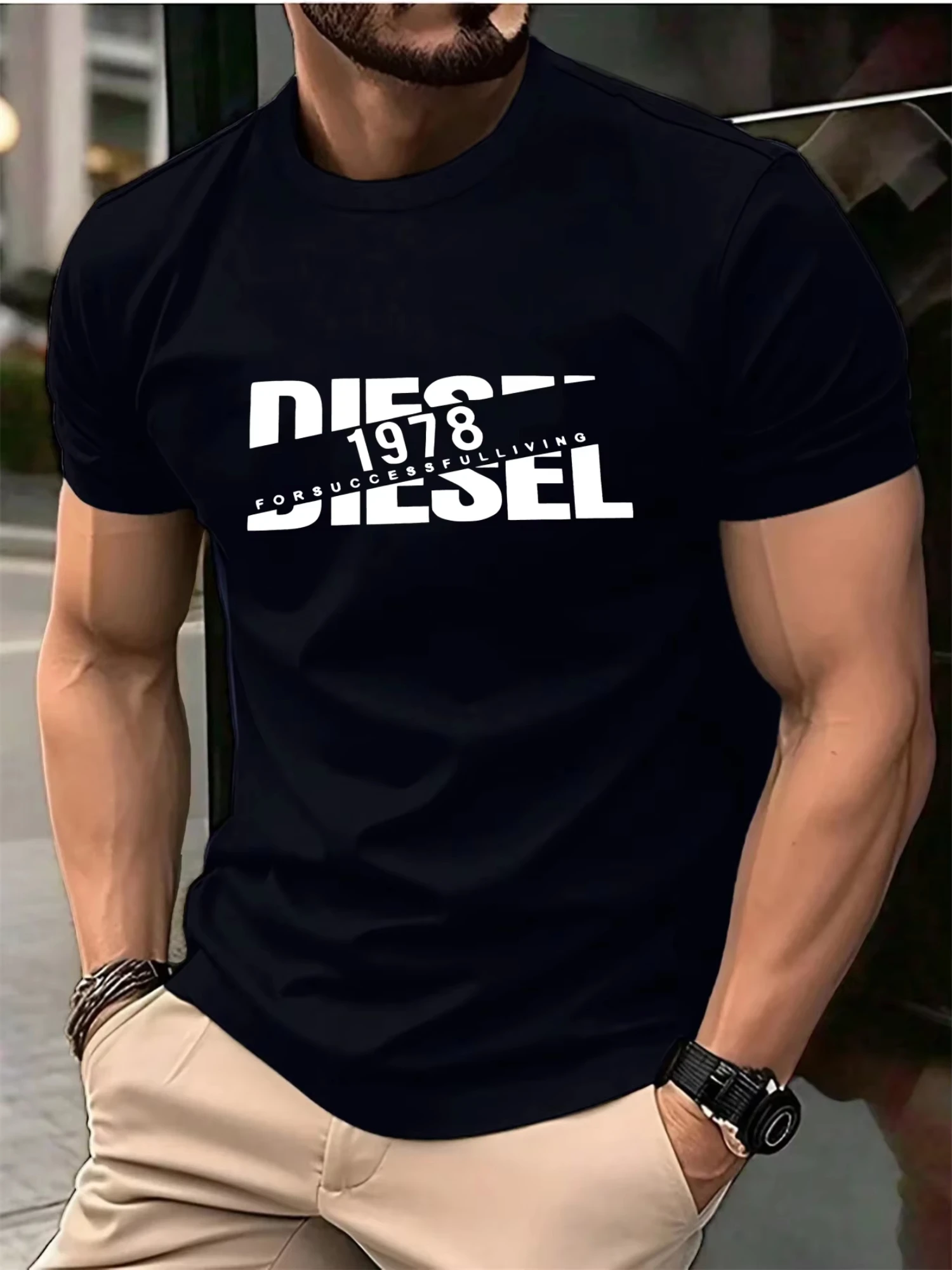 Retro 1978 Inspired Split Text Print on Premium Soft 100% Cotton Mens T Shirt Perfect for Summer Casual Streetwear Style
