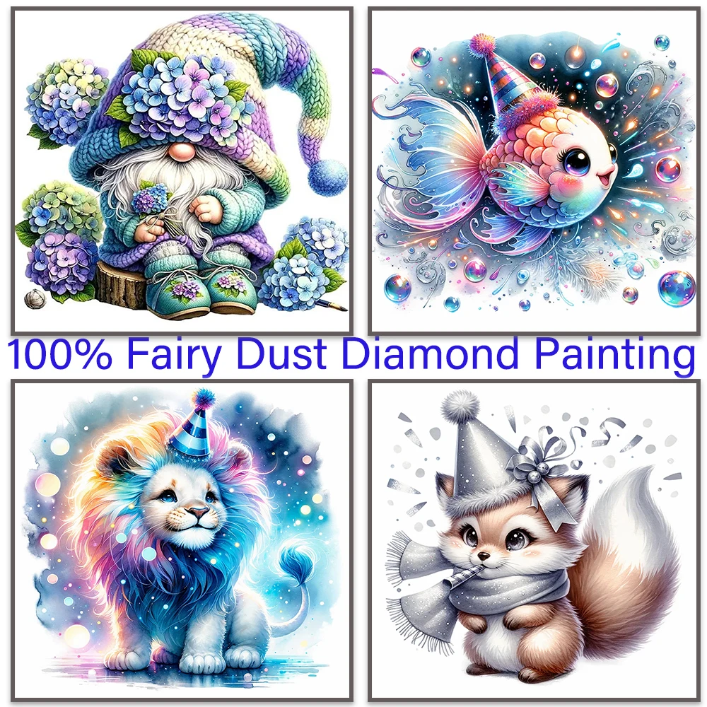 

100% Fairy Dust Square Drill Full Diy Diamond Painting Cross Stitch Crystal Santa Claus AB 5D Embroidery Mosaic Decor Needlework