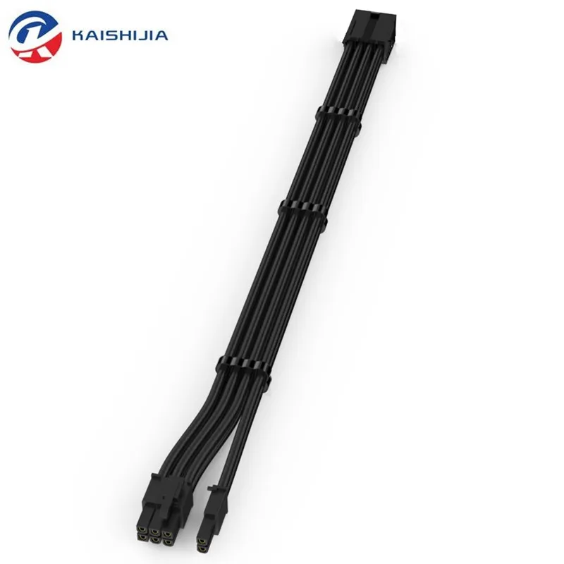 White Black Sleeved PCIE GPU VGA 8Pin Female to Male 8Pin 6+2Pin Power Extension Cable with Free Cable Comb