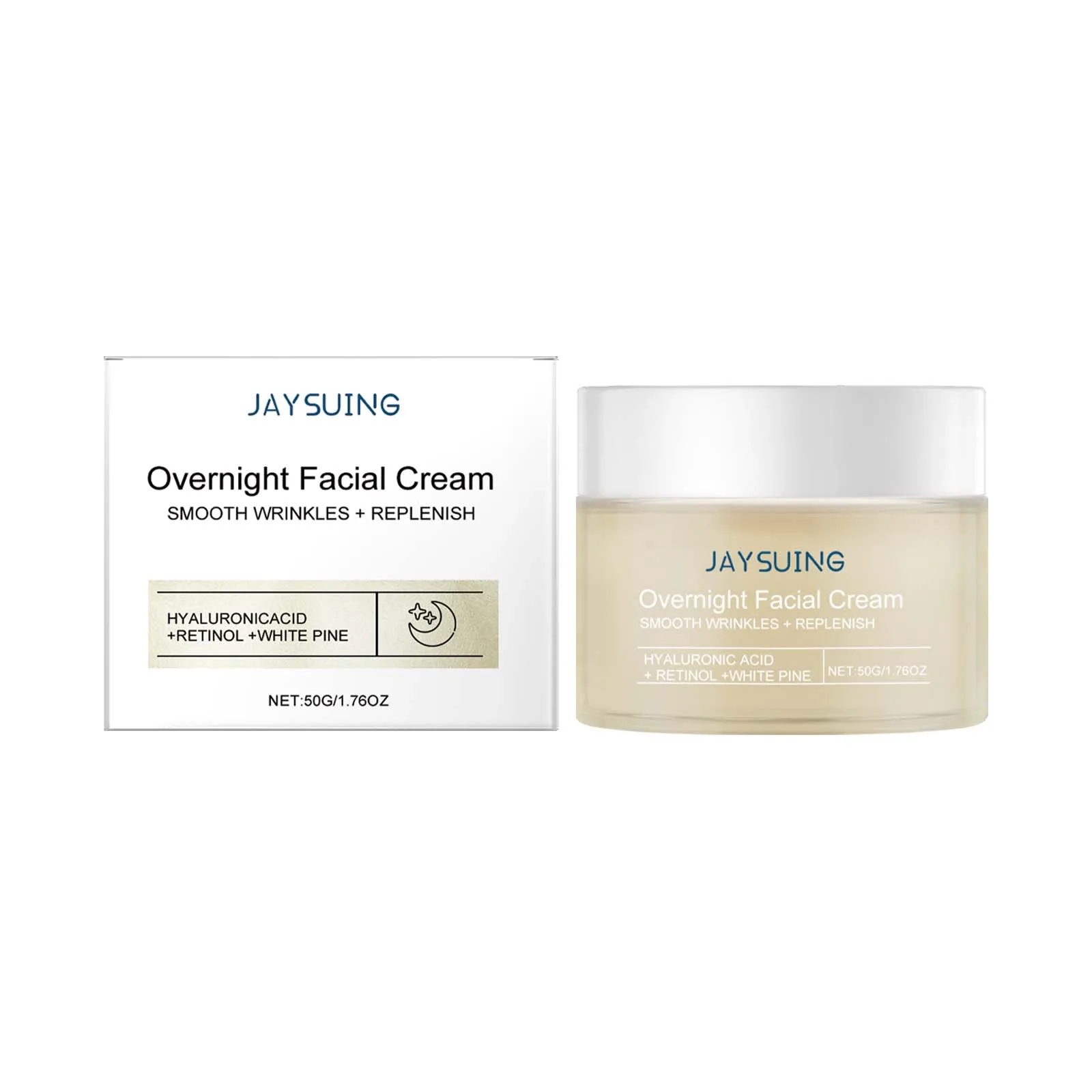 

Overnight Repair Cream - Retinol + Hyaluronic Acid + White Pine Anti-Aging - 50g/1.76oz"
