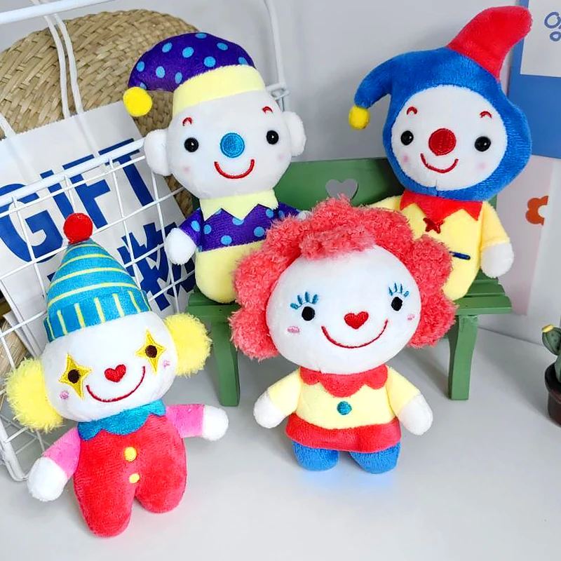 Creative Cartoon Circus Clown Doll Keychain Funny Person Plush Toy Stuffed Small Key Ring Backpack Car Pendant Birthday Gifts