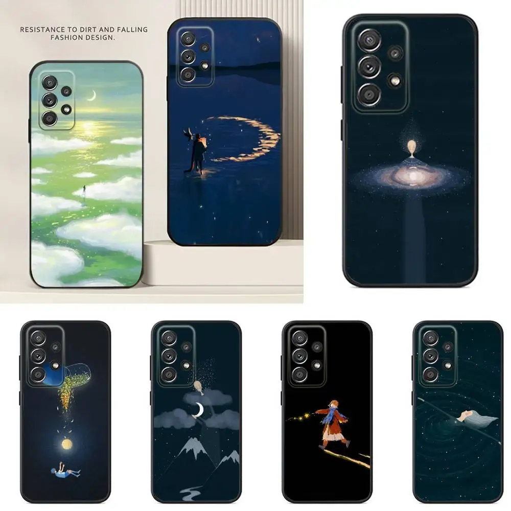 

Walking above the clouds Phone Case For Samsung S24,23,22,21,20,10,10E,S9 Plus FE Note 20 Ultra 10,9 Plus Black Case
