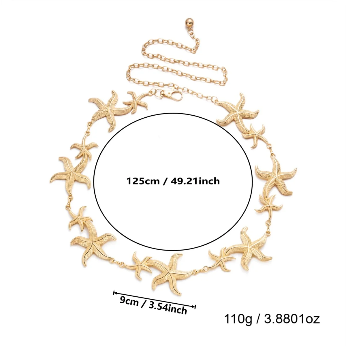 Sommerurlaub Große und Kleine Seestern-Taillenkette für Damen und Herren – Böhmische Strandkleid- und Bikini-Körperkette – Modischer Körperschmuck – Detail 14