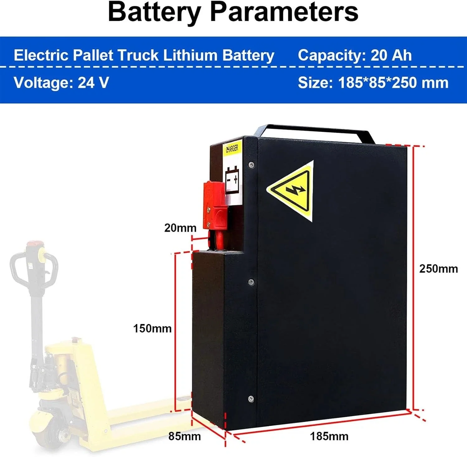 APOLLOLIFT A-1034 /A-1017 24V/20AH Lithium Battery -Mini Type Electric Pallet Jack Truck CBD15 LiFePO4 Lithium Battery