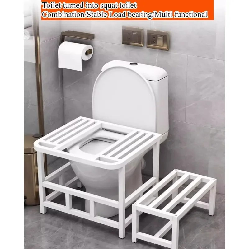 The toilet seat is changed to a squatting pit artifact, and the toilet seat is changed to a squatting toilet.Squatting pit frame