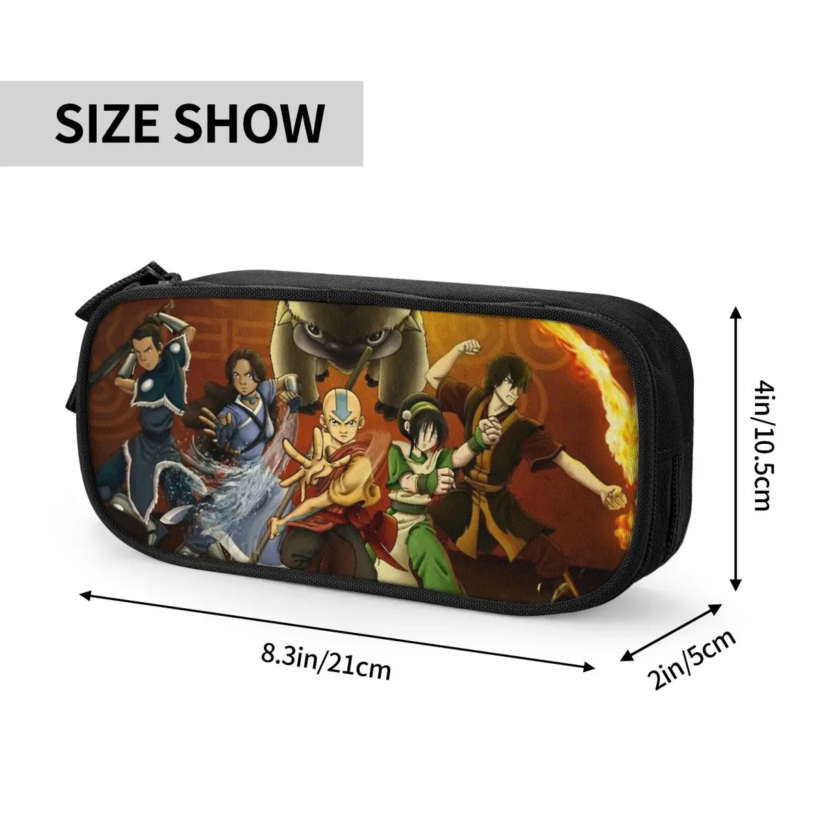 Imagem -06 - Avatar The Last Airbender Pencil Case Classic Pen Box Bolsas Estudante Grande Capacidade Material Escolar Bolsa Cosmética