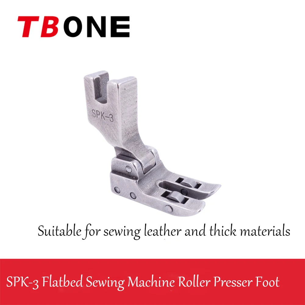 Máquina de coser Industrial, máquina de punto de bloqueo de cama plana, prensatelas de rodillo SPK-3, prensatelas totalmente de acero equipadas con rodamiento para