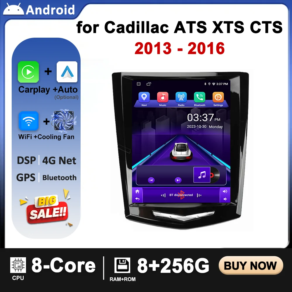 

9.7 inch Android 14 For Cadillac ATS XTS CTS 2013 -2016 Car Radio Multimedia Navigation 4G GPS Wireless Carplay DSP Stereo BT