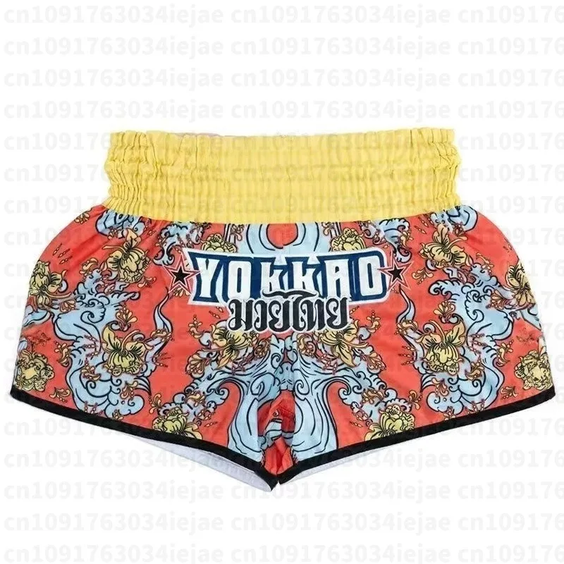 Muay Thai Shorts Men Women Kids Leopard Thai Boxing Shorts Premium Kickboxing Fight Training MMA Pants