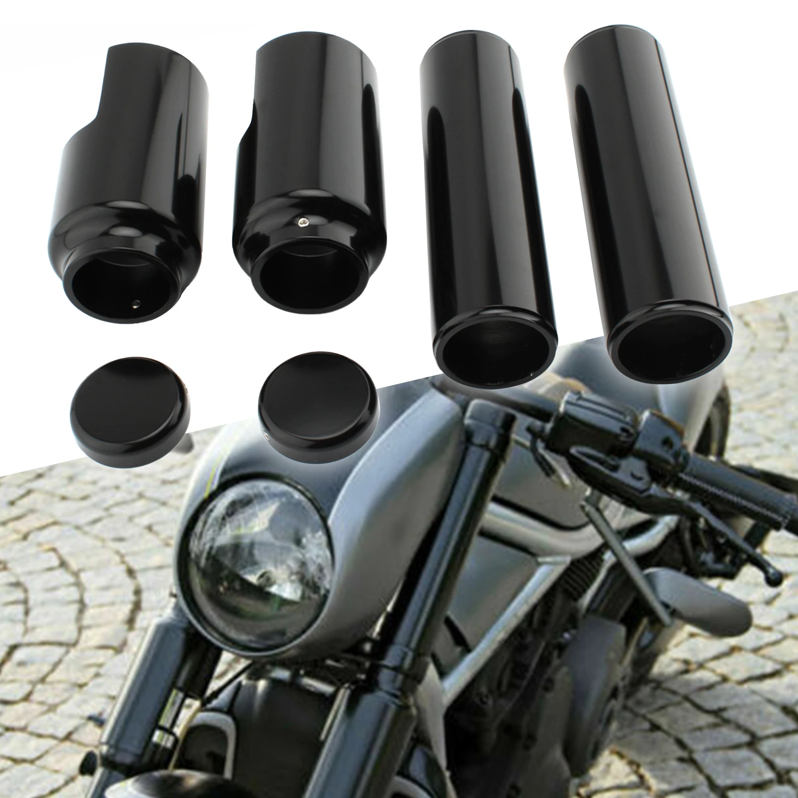 Motorcycle Accessories Full  Front Fork Cover Set Tube Cap Kit For Harley V-Rod  Night Rod Night Rod Special 2007-2011