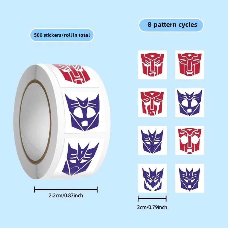 500pcs Hasbro Transformers Anime Sticker Diy Stickers Seal Label Decorative Cartoon Kids Party Candy Stickers Rolls Stickers Toy