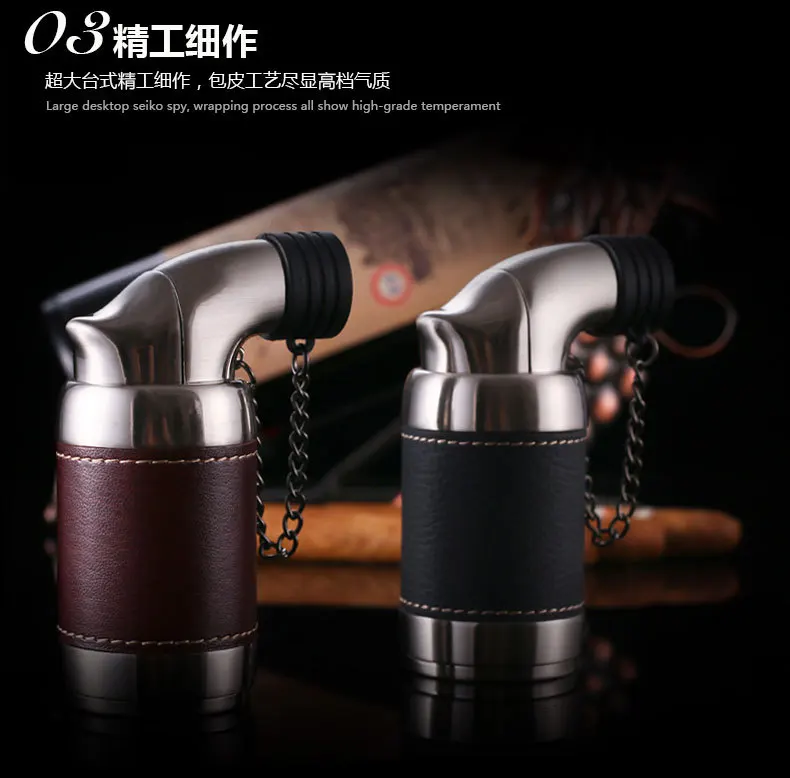 Four Red Flame Torch Spray Gun Lighter Cigar BBQ Turbo Lighter Jet Butane Gas Powerful Windproof 4 Nozzles Pipe Kitchen Lighter