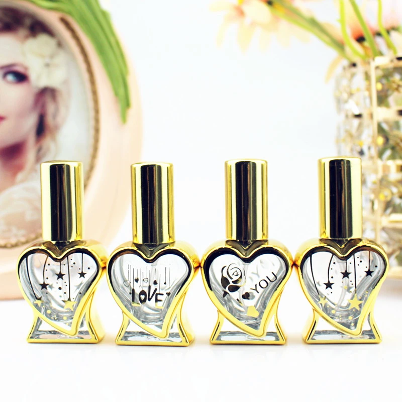 100pcs 10ml Gold Sample Refillable Perfume Bottle Empty Mini Spray Bottle Perfume Bottles glass Atomizer Container