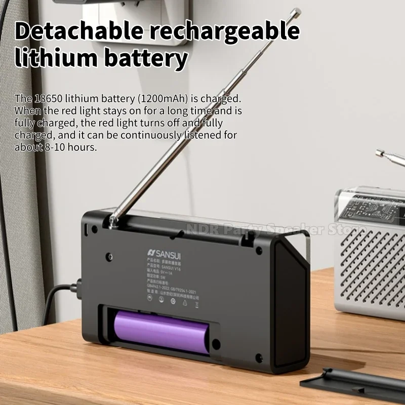 휴대용 FM 라디오 MP3 워크맨 TF/USB 지원 블루투스 무선 스피커 야외 스포츠 미니 디지털 노래 주문기