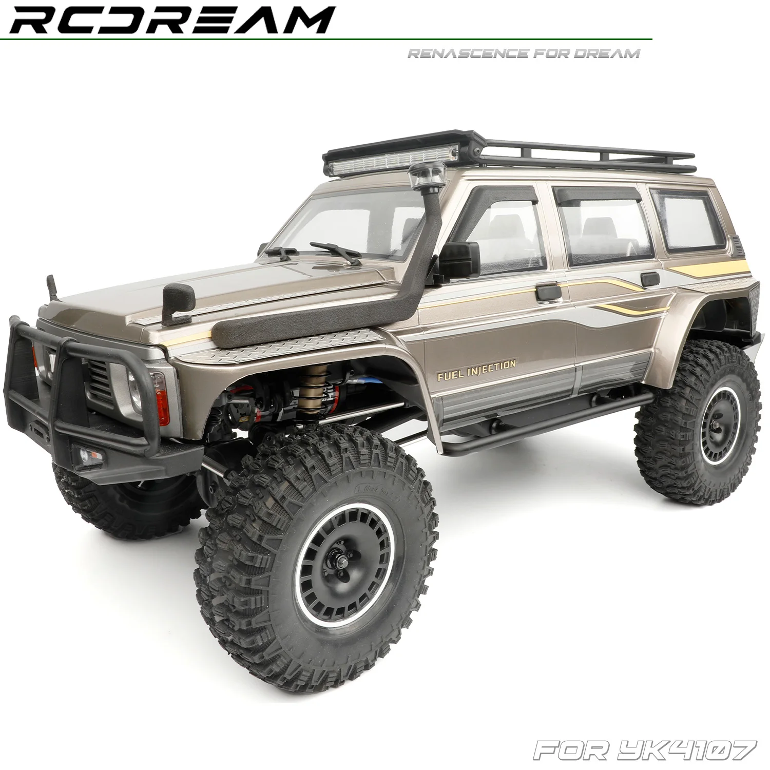 RCDream Snorkel with Sand Cup Air Intake Pipe / Front Hood Rearview Mirror / Window Rain Guard deflector for YK4107 Patrol Y61