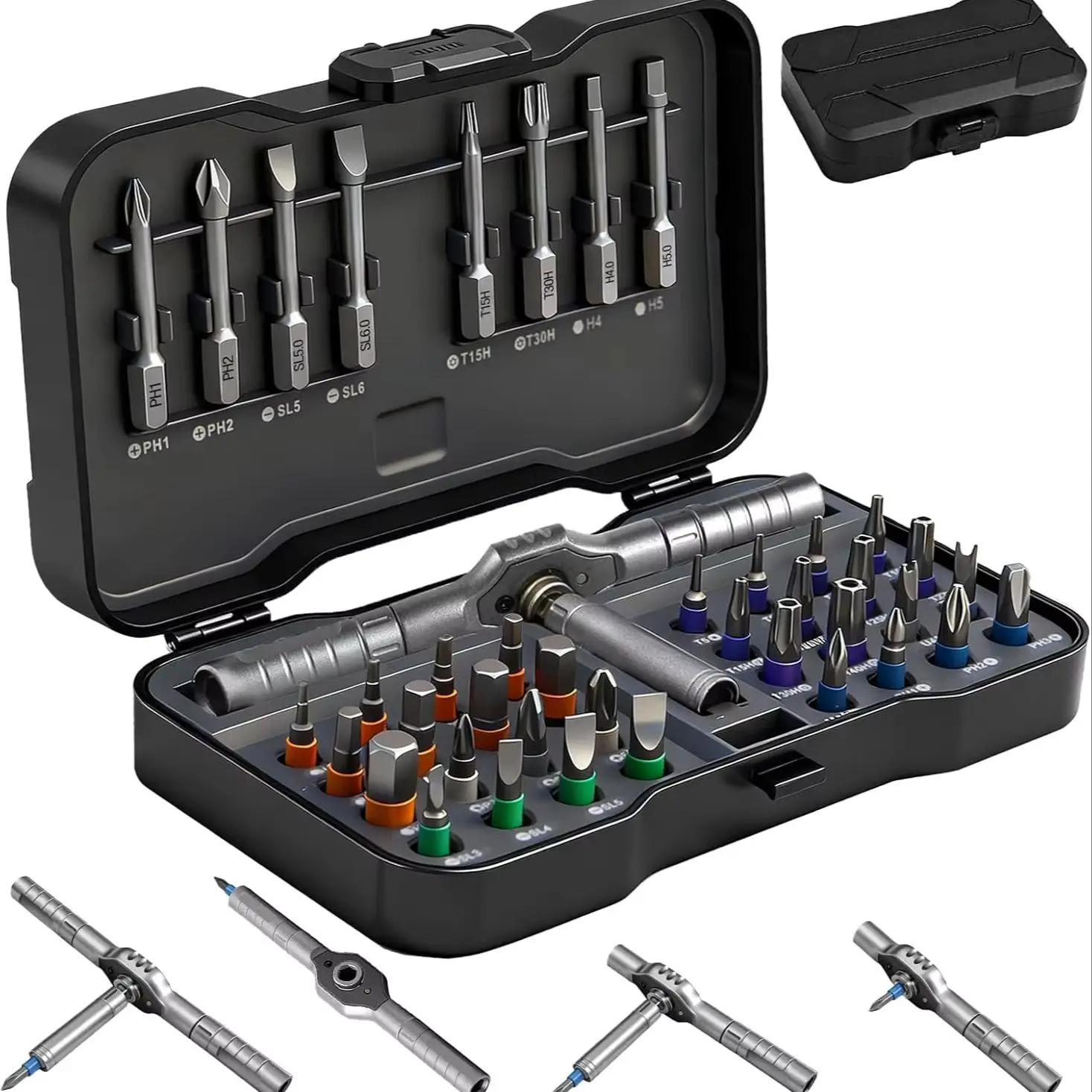 42-in-1 Ratchet Screwdriver Set, T-Shaped Handle Tool Kit, Motorcycle Repair Gift for Men's Christmas Present
