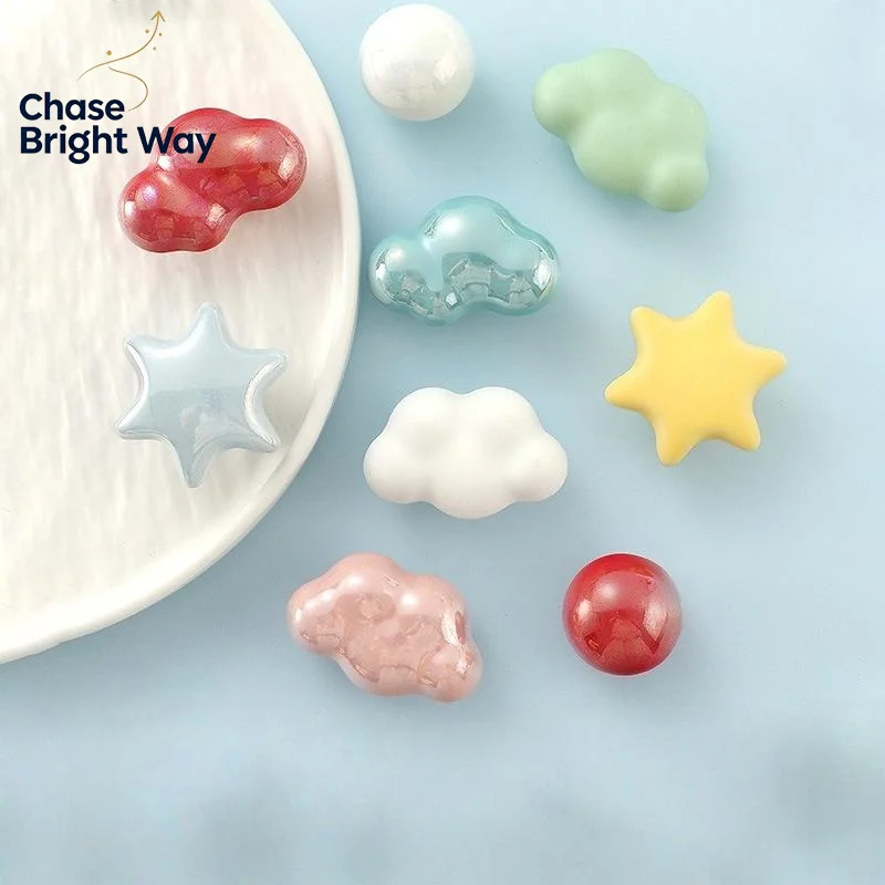 1 PCS Ceramic Cloud Shape Cabinet Knobs Colorful Drawer Pulls For Kids Room