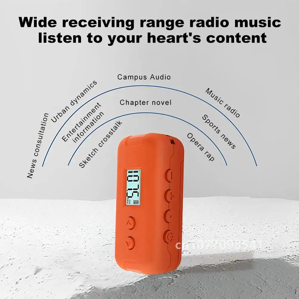 جيب راديو FM محمول صغير DSP راديو 50-108 ميجا هرتز مع شاشة الكريستال السائل 3.5 مللي متر سماعات الرياضة في الهواء الطلق جهاز استقبال الراديو المحمولة