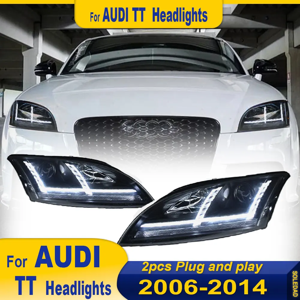 Headlight For Audi TT 2006 2007 2008 2009 2010 2011 2012 Headlight Assembly LED Lights DRL Signal Plug And Play Daytime Running