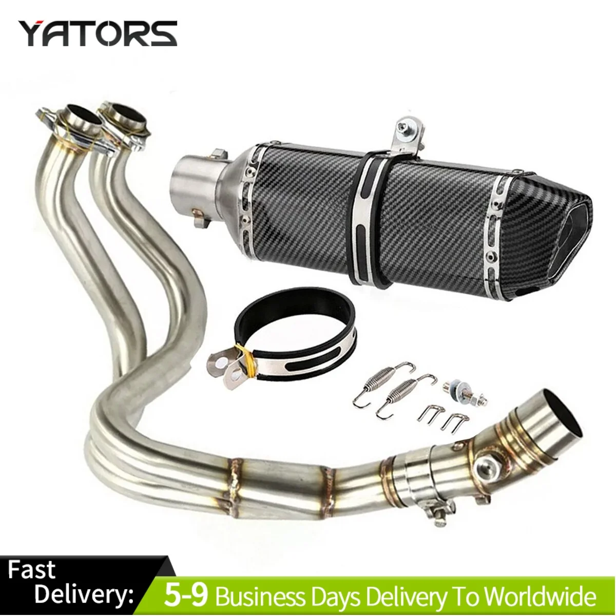 

For Kawasaki Ninja 650 Z650 2012-2025 Full System Exhaust Tips Black Header Pipe Exhaust Systems Exhausts Pipes