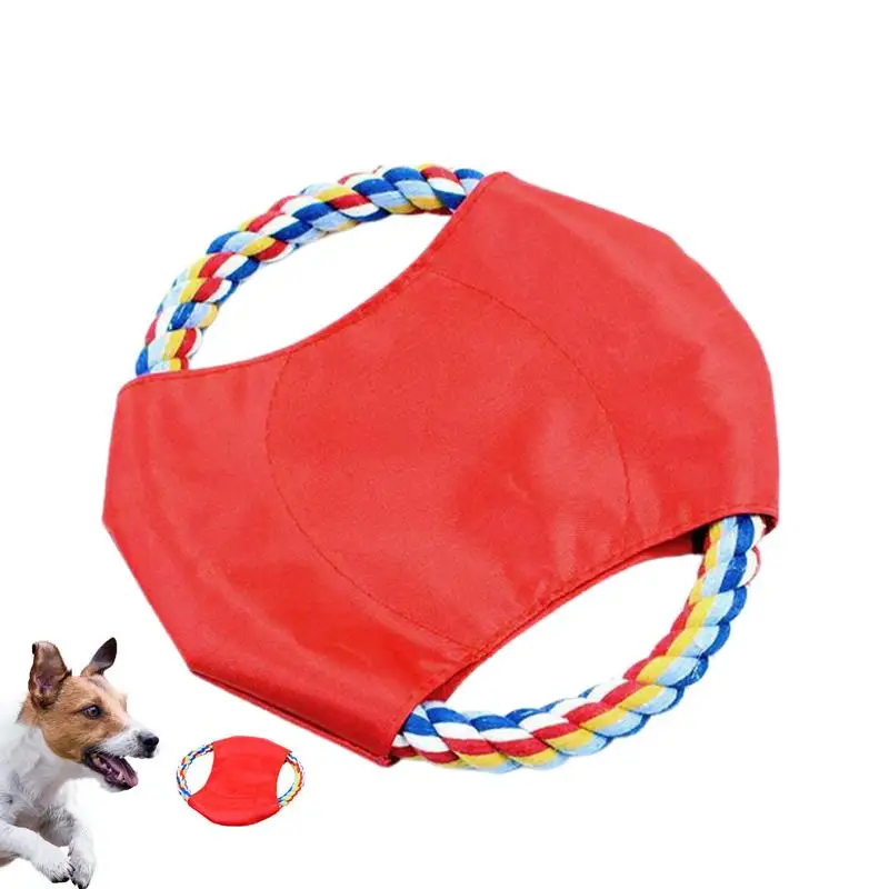 Disco volador Chuck It para perros, juguete de entrenamiento interactivo, cuerda de algodón para tirar, estrés para mascotas