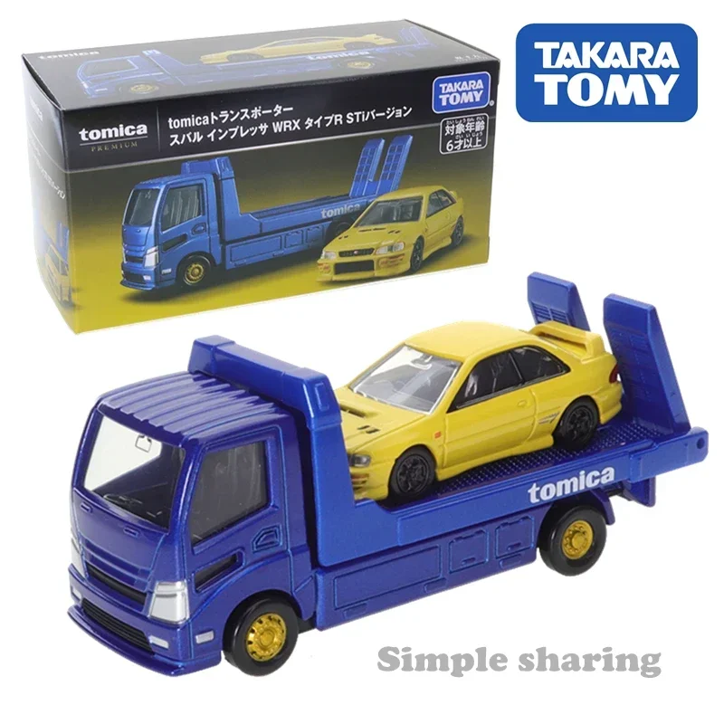 Takara Tomy Tomica Transporter Subaru Impreza WRX Type R STi Version Car Alloy Toys Vehicle Diecast Metal Model for Children