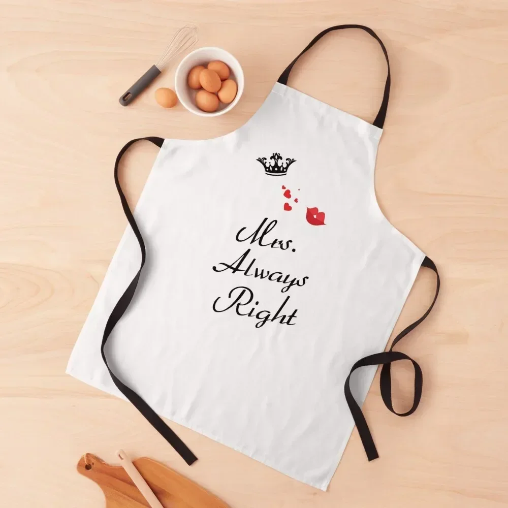 

Mr Right and Mrs Always Right Funny Apron Manicurists Kitchen Women kitchen gadgets Apron