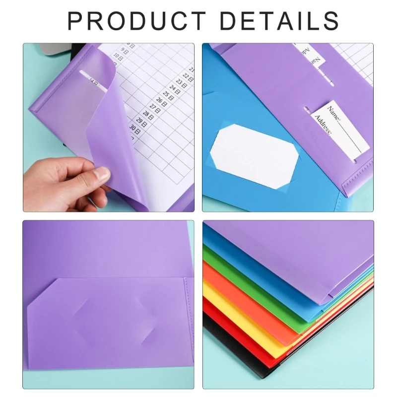 10x Two Pocket Folders Document Folder Multifunctional File Folders with Pockets Presentation Folder for Files Documents