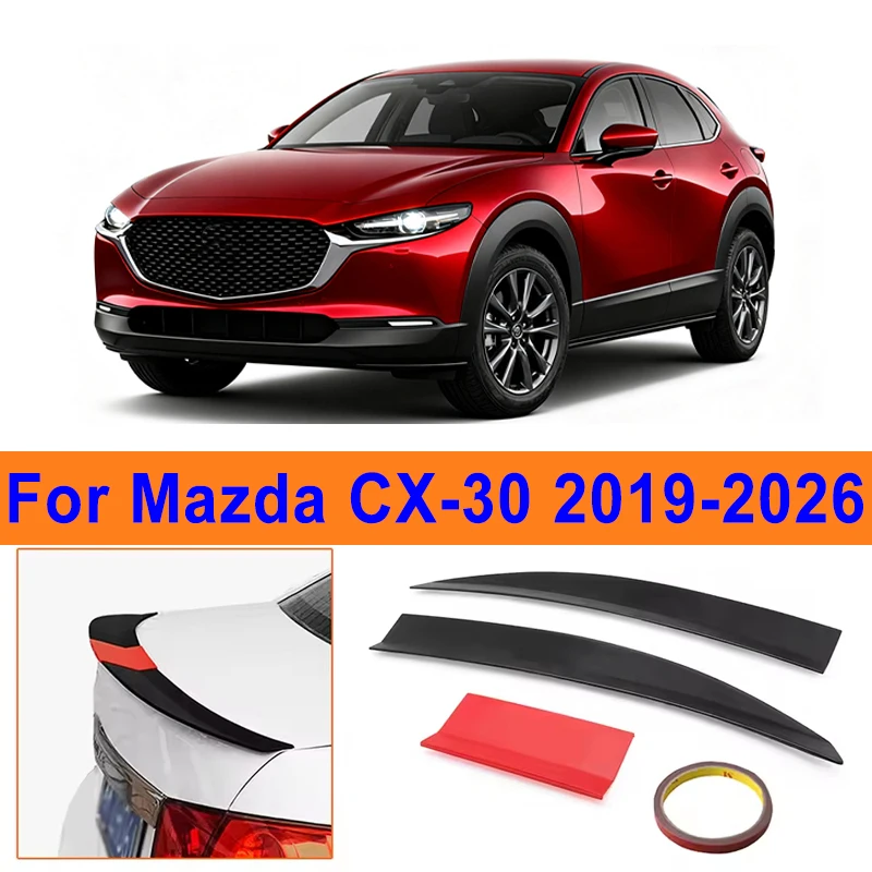 

For Mazda CX-30 2019-2026 3-Section ABS Rear Trunk Spoiler 115-125cm Adjustable Sports Decor Top Wing Car Exterior Parts