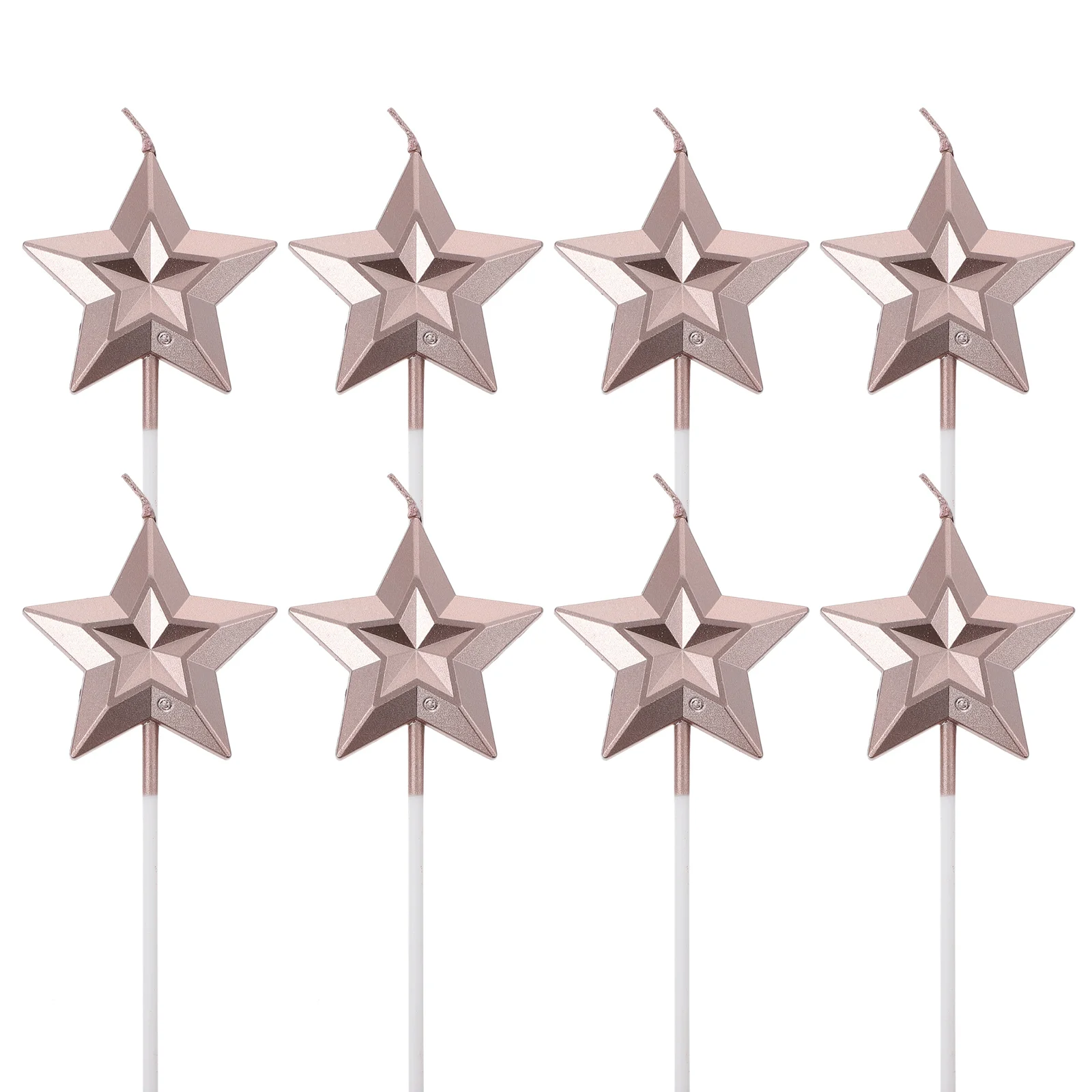 8 Pcs Star Decorative 3D Shape Candles Stylish Cake Beautiful Blush Accessories Birthday Ornaments