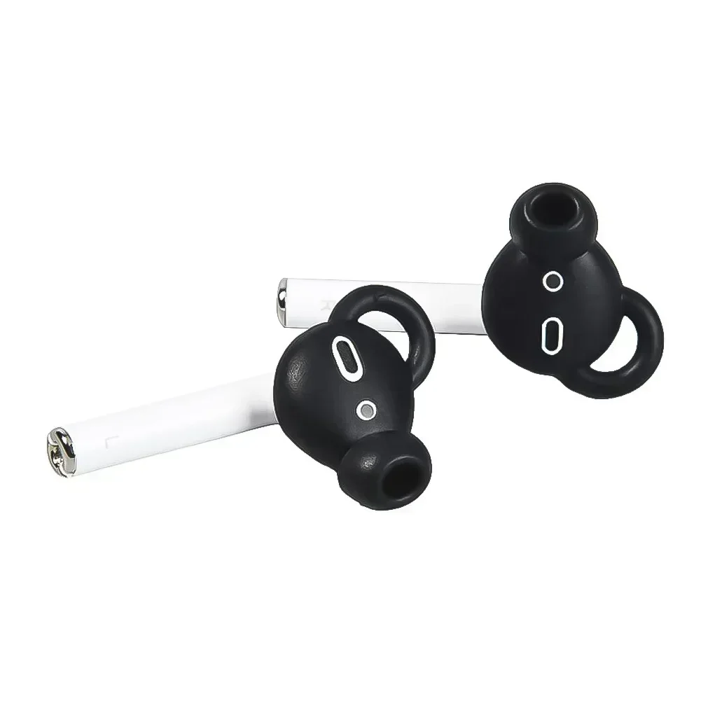 1 Pair Earphone Tips For Airpods 1 2 Ultrathin Silicone Ear Pads Covers For Air Pods Earphone Protective Case Replacement