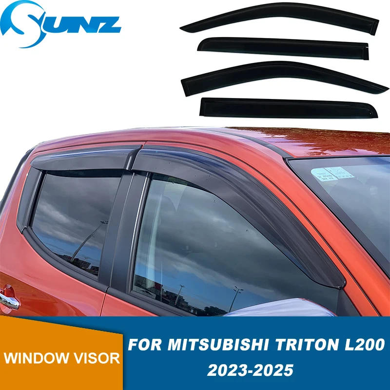 

Side Window Visor For Mitsubishi Triton L200 Strada 2023 2024 2025 Weathershield Sun Rain Deflector Guard Car Window Deflector