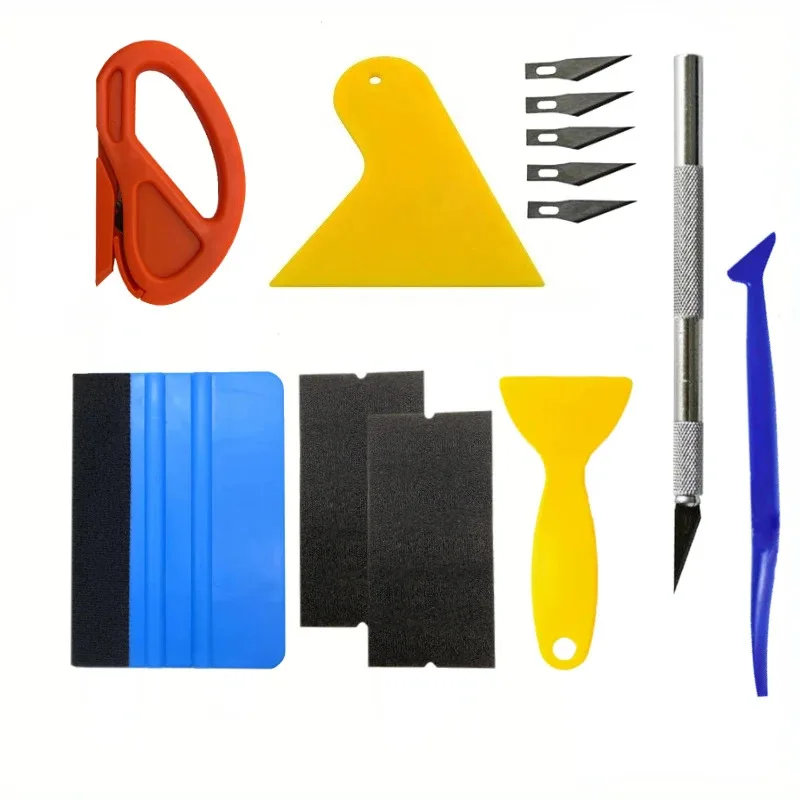 مكشطة صغيرة جديدة لفيلم نافذة السيارة مجموعة أدوات لف الفينيل لتنظيف الزجاج يمكن استخدامها لفيلم الهاتف المحمول ملحقات السيارة