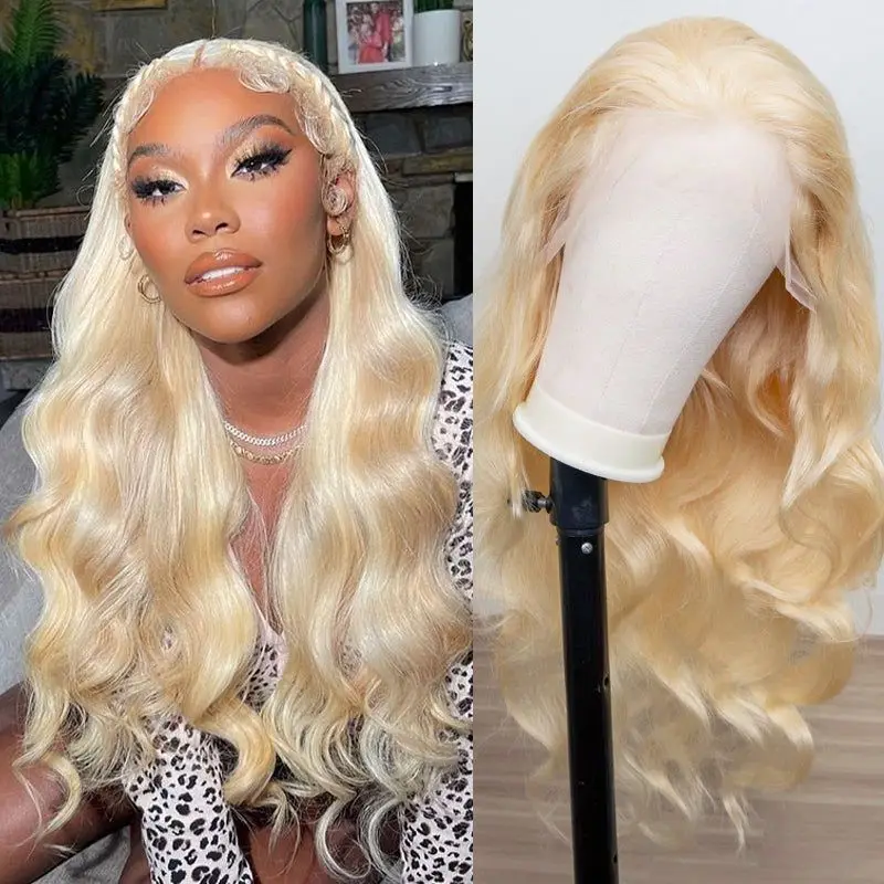 613 Hd transparen lace frontal wig 13x6 Blonde Wigs 30 40 inch Brazilian Bone body wave 100% human hair For Women Choice on sale