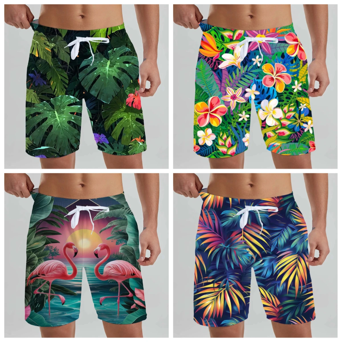 

One-click Unlock for Island Vacations! Men's and Women's Tropical 3D Print Beach Shorts, Hawaiian Vacation, Sports and Leisure