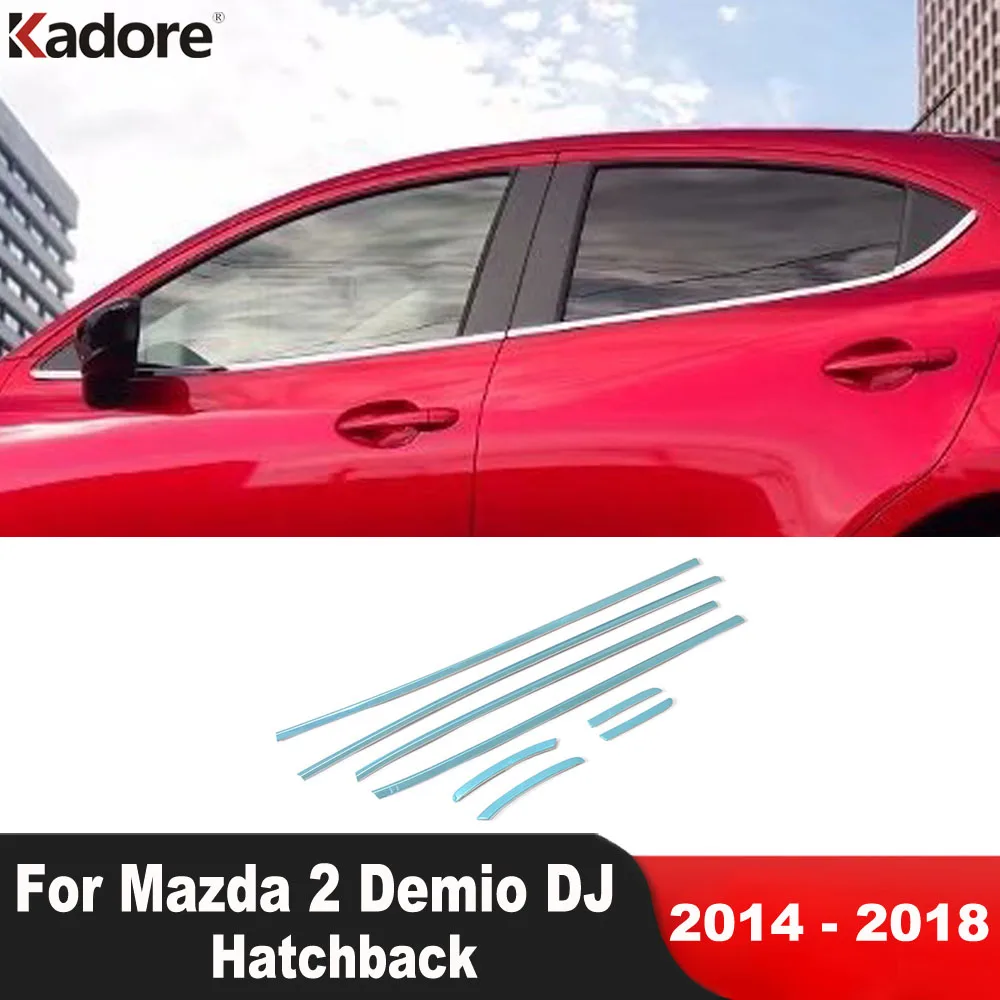 Bottom Window Frame Sill Trim For Mazda 2 Demio DJ 2014 2015 2016 2017 2018 Hatchback Stainless Steel Car Accessories