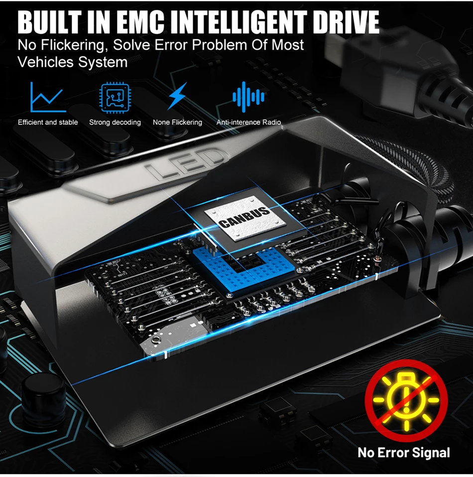 2PCS K5C H1 H7 H4 H8 H9 H11 9005 9006 HB3 HB4 9012 Lampadine CANBUS 6000K Lampada a Led 8054 CSP Faro per auto Fendinebbia ad alta potenza 12V