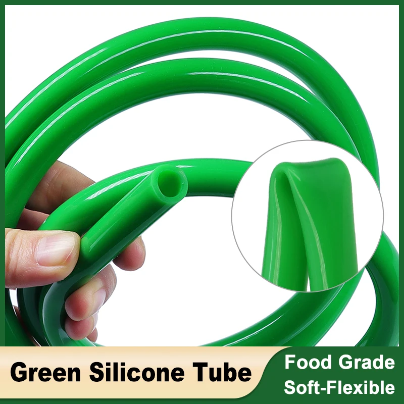 

1 - 10m Green Silicone Tube Dia 0.5mm ~ 32mm High Temperature Resistant Food Grade Flexible Non-Toxic Drink Water Plumbing Hose